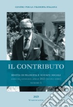 Il contributo. Rivista di filosofia e scienze sociali (2023). Vol. 1: Gennaio-aprile libro