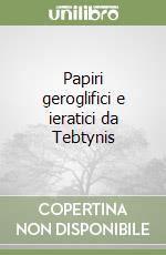 Papiri geroglifici e ieratici da Tebtynis libro