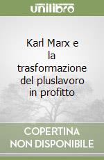 Karl Marx e la trasformazione del pluslavoro in profitto libro