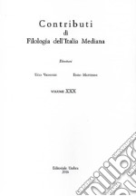 Contributi di filologia dell'Italia mediana  (2016). Vol. 30 libro