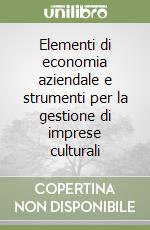 Elementi di economia aziendale e strumenti per la gestione di imprese culturali libro