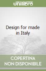 Design for made in Italy libro