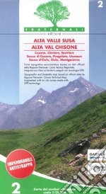 Carta n. 2. Alta valle Susa, alta val Chisone. Carta dei sentieri e stradale scala 1:25.000 libro