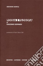 Poesia e filosofia di Giacomo Leopardi libro