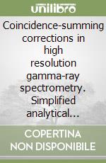 Coincidence-summing corrections in high resolution gamma-ray spectrometry. Simplified analytical expressions
