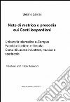 Note di metrica e prosodia sui «Canti» leopardiani libro