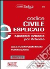 Codice civile esplicato. Spiegato articolo per articolo. Leggi complementari. Formulario. Con aggiornamento online libro