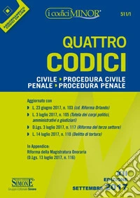 Quattro codici: Civile-Procedura civile-Penale-Procedura penale. Con aggiornamento online libro