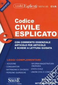 Codice civile esplicato. Con commento essenziale articolo per articolo e schemi a lettura guidata. Leggi complementari libro