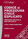 Codice di procedura civile esplicato. Spiegato articolo per articolo. Leggi complementari. Formulario. Con aggiornamento online libro