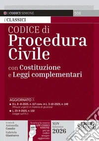Codice di procedura civile con Costituzione e leggi complementari. Con la nuova APP CODICI SIMONE per un codice sempre aggiornato libro
