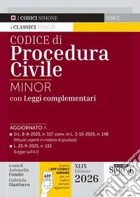 Codice di procedura civile. Ediz. minor. Con APP CODICI SIMONE per un codice sempre aggiornato libro