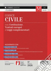 Codice civile. Con Costituzione, Trattato UE e leggi complementari. Con Scarica l'APP CODICI SIMONE per un codice sempre aggiornato libro