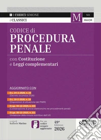 Codice di procedura penale con Costituzione e leggi complementari. Con APP CODICI SIMONE per un codice sempre aggiornato libro