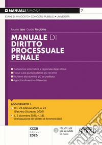 Manuale di diritto processuale penale libro
