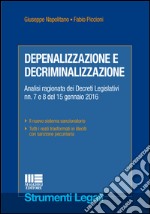 Depenalizzazione e decriminalizzazione libro