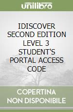 IDISCOVER SECOND EDITION LEVEL 3 STUDENT'S PORTAL ACCESS CODE libro
