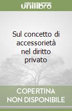 Sul concetto di accessorietà nel diritto privato libro