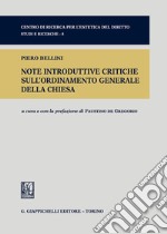 Note introduttive critiche sull'ordinamento generale della chiesa libro