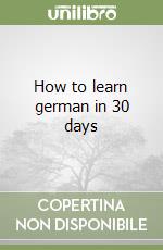 How to learn german in 30 days libro