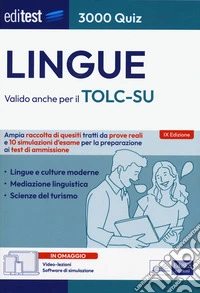EdiTEST. Lingue. 3000 quiz. Ampia raccolta di quesiti tratti da prove reali e 10 simulazioni d'esame per la preparazione ai test di accesso. Con Contenuto digitale per download e accesso online