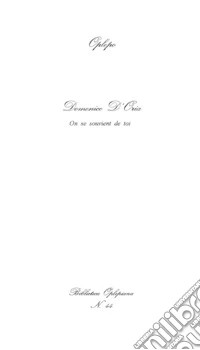 Domenico D'Oria. On se souvient de toi libro