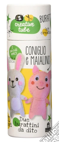 Coniglio e maialino. Burattini da dito. Creative tube