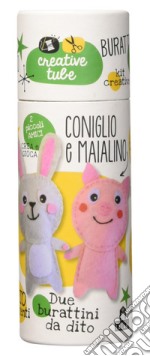 Coniglio e maialino. Burattini da dito. Creative tube