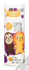 Scimmia e leone. Burattini da dito. Creative tube libro