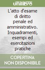 L'atto d'esame di diritto penale ed amministrativo. Inquadramenti, esempi ed esercitazioni pratiche libro