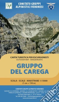 Gruppo del Carega. Carta turistica per escursionisti 1:15.000. Outdoor map - wanderkarte libro