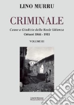 Criminale. Cause a giudizio della Reale Udienza. Vol. 3: Ortueri 1844-1911