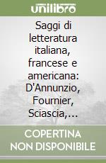 Saggi di letteratura italiana, francese e americana: D'Annunzio, Fournier, Sciascia, Nabokov, E.W. Said libro