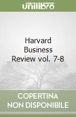 Harvard Business Review vol. 7-8 libro