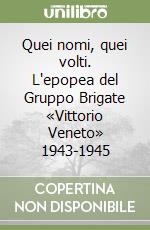 Quei nomi, quei volti. L'epopea del Gruppo Brigate «Vittorio Veneto» 1943-1945 libro