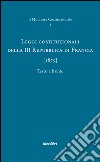 Leggi costituzionali della III Repubblica di Francia (1875) libro