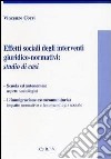 Effetti sociali degli interventi giuridico normativi libro