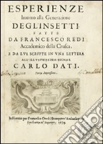 Esperienze intorno alla generazione degli insetti libro