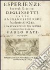 Esperienze intorno alla generazione degli insetti libro