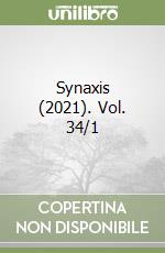 Synaxis (2021). Vol. 34/1 libro