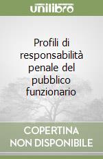 Profili di responsabilità penale del pubblico funzionario libro