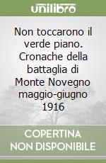 Non toccarono il verde piano. Cronache della battaglia di Monte Novegno maggio-giugno 1916 libro