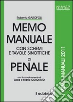 Memo manuale con schemi e tavole sinottiche di penale libro