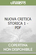 NUOVA CRITICA STORICA 1 - PDF libro