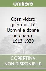 Cosa videro quegli occhi! Uomini e donne in guerra 1913-1920 libro
