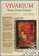 Vivarium. Rivista di scienze teologiche (2015). Vol. 1 libro