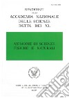 Memorie di scienze fisiche e naturali. Serie V. Rendiconti della Accademia Nazionale delle Scienze detta dei XL (2018). Vol. 41/2 libro