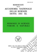 Memorie di scienze fisiche e naturali. Serie V. Rendiconti della Accademia Nazionale delle Scienze detta dei XL (2018). Vol. 42/1 libro