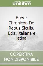 Breve Chronicon De Rebus Siculis. Ediz. italiana e latina libro