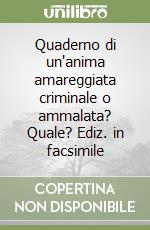 Quaderno di un'anima amareggiata criminale o ammalata? Quale? Ediz. in facsimile libro